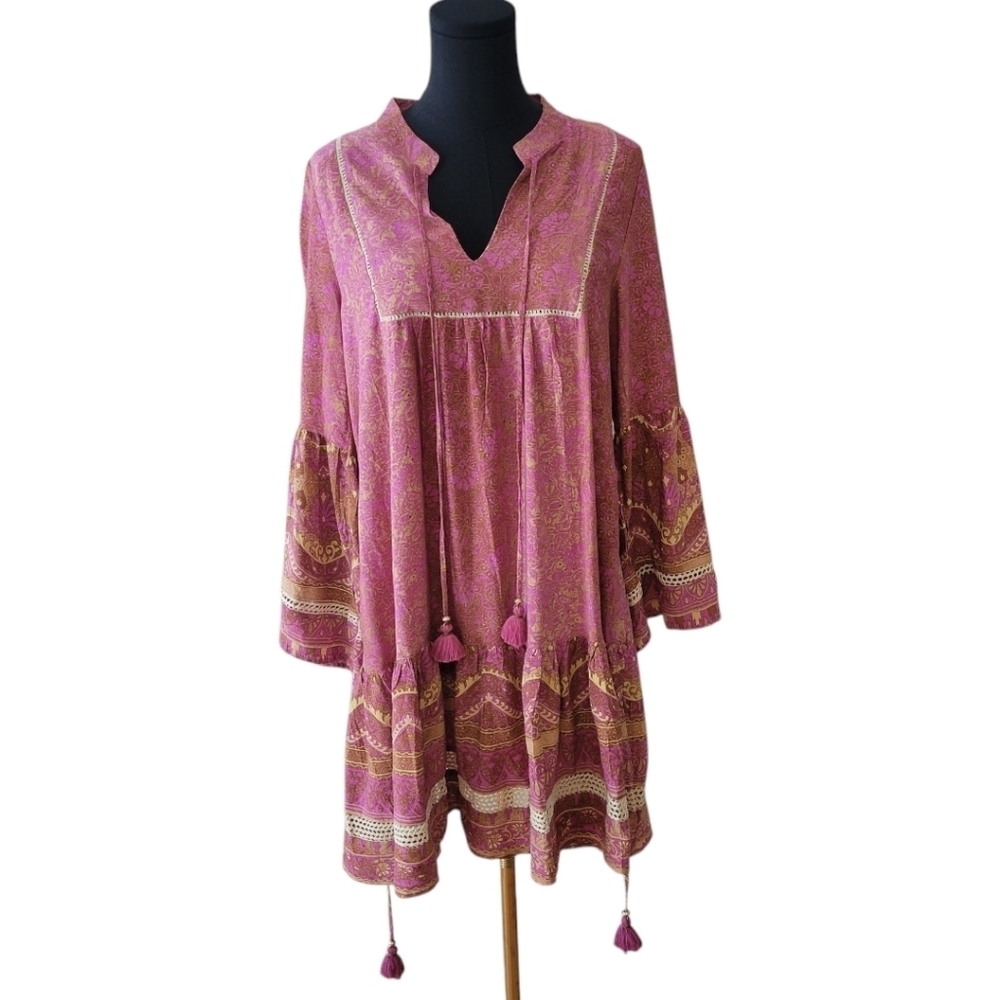 Last Queen Paris‎ Boho Peasant Dress Size Small